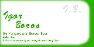 igor boros business card